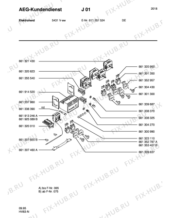 Взрыв-схема плиты (духовки) Aeg 5431V-W - Схема узла Section7