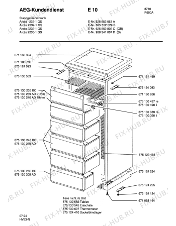 Взрыв-схема холодильника Aeg ARC2230-1 GS - Схема узла Housing 001