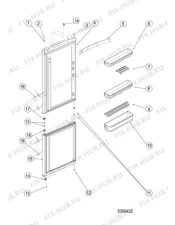 Взрыв-схема холодильника Whirlpool NEDISADNF20 (F154853) - Схема узла