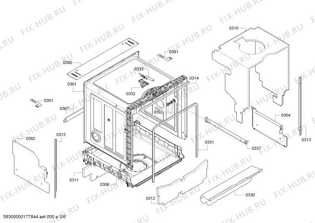 Схема №3 CG5A00J5 с изображением Панель управления для посудомоечной машины Bosch 00742771