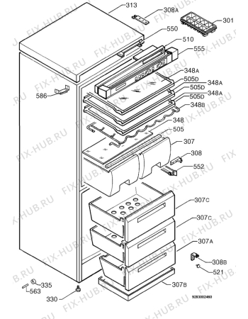 Взрыв-схема холодильника Zanussi ZK22/11LR1 - Схема узла Housing 001