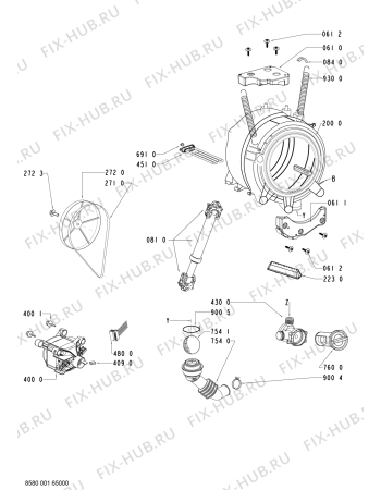 Взрыв-схема стиральной машины Ignis LOE 1078/01 - Схема узла