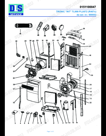Схема №1 AG 7000 (2006) с изображением Труба для сплит-системы DELONGHI NE1117