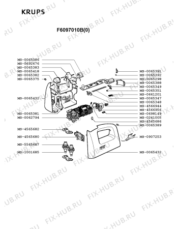 Взрыв-схема блендера (миксера) Krups F6097010B(0) - Схема узла 4P000749.2P2