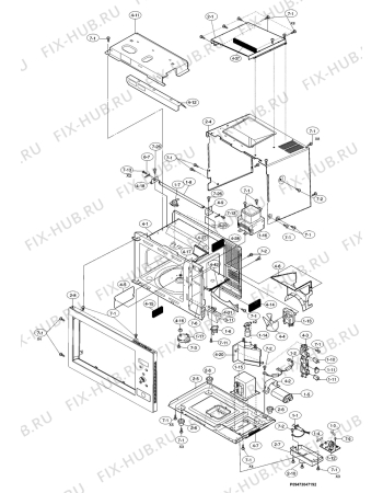 Взрыв-схема микроволновой печи Aeg Electrolux MCD1762E-M - Схема узла Section 1