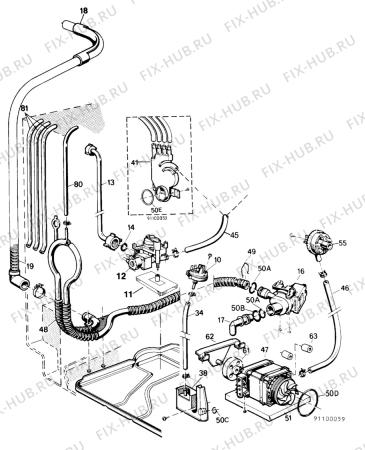 Взрыв-схема посудомоечной машины Elektro Helios DC420-2 - Схема узла W20 Pump, Water softener