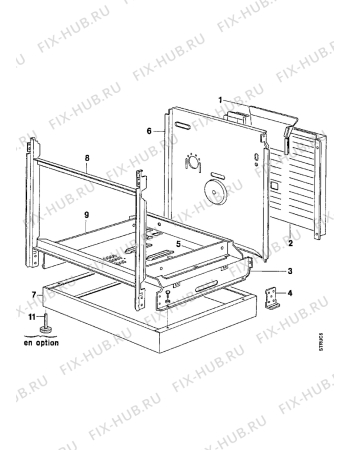 Взрыв-схема плиты (духовки) Electrolux EK6406/1 - Схема узла Internal panels