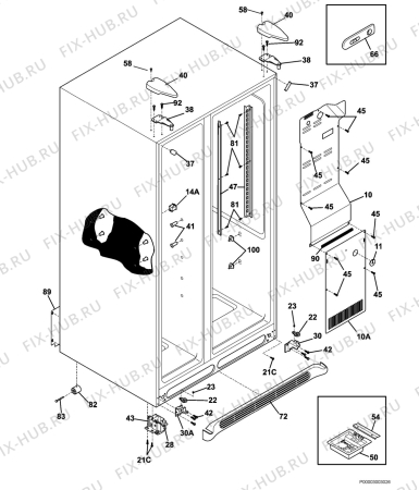 Взрыв-схема холодильника Electrolux ENL6298KX5 - Схема узла Housing 001