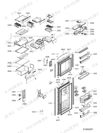 Схема №1 WTS 4445 NFW AQUA с изображением Дверь для холодильной камеры Whirlpool 480132102623