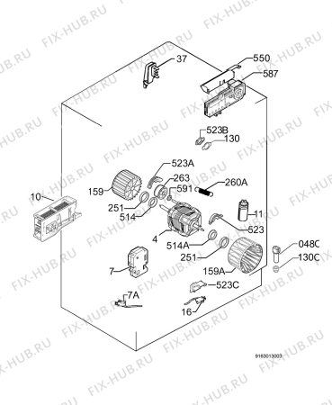 Взрыв-схема сушильной машины Zanussi Electrolux TCE7114 - Схема узла Electrical equipment 268