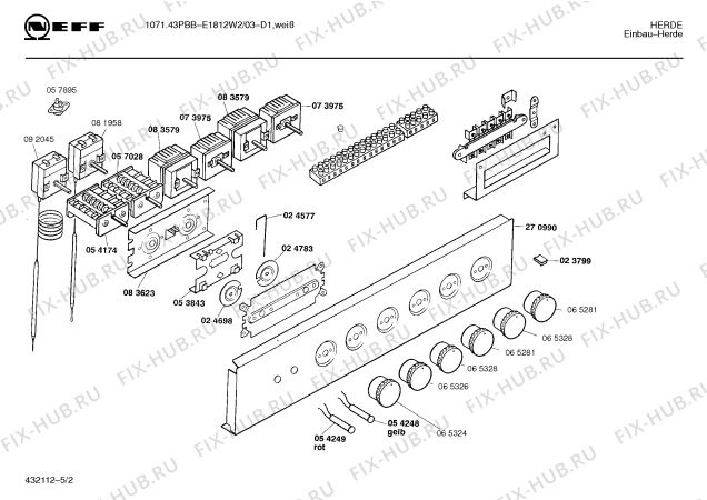 Схема №2 E1132W1 JOKER 135 D CLOU с изображением Переключатель для плиты (духовки) Bosch 00065324