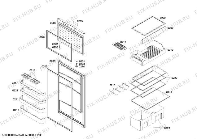 Схема №1 P1KNT3600B с изображением Вкладыш в панель для холодильника Bosch 00668037