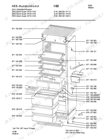 Взрыв-схема холодильника Aeg S3479-4 KG - Схема узла Housing 001