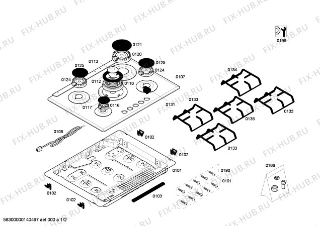 Схема №1 3ETG367B с изображением Решетка для электропечи Bosch 00674613