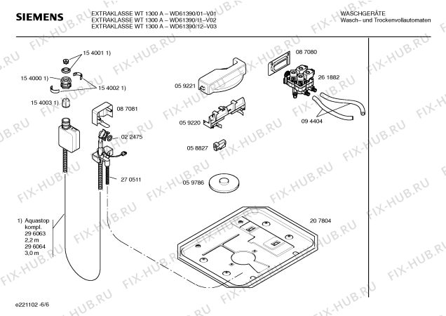 Взрыв-схема стиральной машины Siemens WD61390 EXTRAKLASSE WT1300A - Схема узла 06