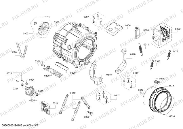 Схема №3 WAT24160IN с изображением Панель управления для стиральной машины Bosch 11016017