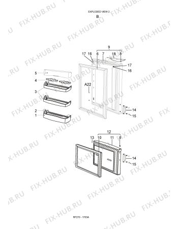 Схема №1 F245 - 1704A с изображением Рамка для холодильной камеры Whirlpool 482000016662