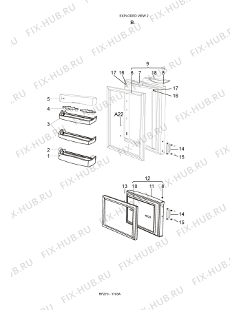 Схема №1 RF270 - 1703A с изображением Фиксатор для холодильника Whirlpool 482000016721