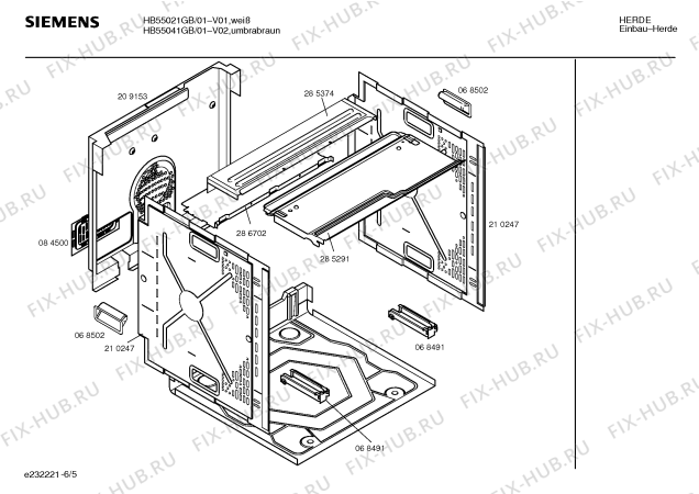 Схема №2 HB55021GB с изображением Инструкция по эксплуатации для духового шкафа Siemens 00519328