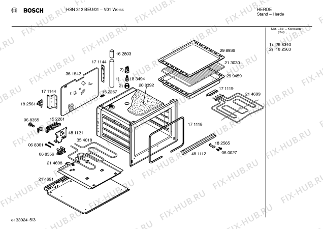 Взрыв-схема плиты (духовки) Bosch HSN312BEU - Схема узла 03