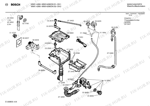 Схема №1 WMV4280DK с изображением Магнитный клапан для стиралки Bosch 00066208