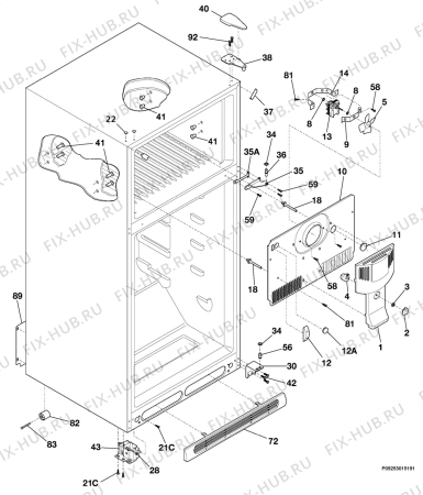 Взрыв-схема холодильника Frigidaire GLTF20V7DS0 - Схема узла Housing 001