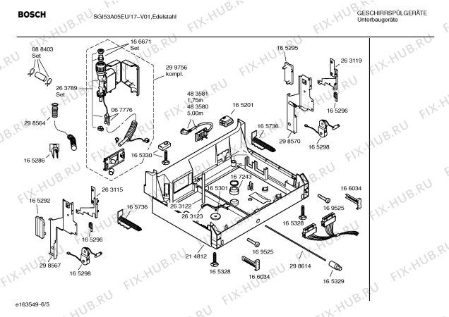 Взрыв-схема посудомоечной машины Bosch SGI53A05EU - Схема узла 05