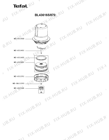 Взрыв-схема блендера (миксера) Tefal BL436165/870 - Схема узла JP005985.1P3