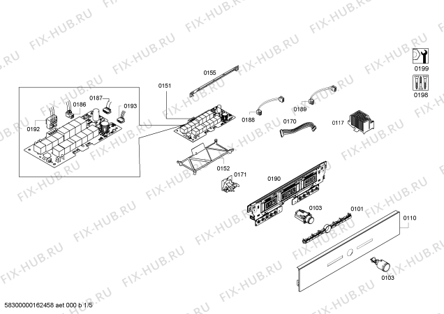 Схема №1 HB76AS551E Horno.Siemens.py.2d.S5a.E3_MCT.pt_bs.inx с изображением Модуль управления, запрограммированный для плиты (духовки) Siemens 00709880