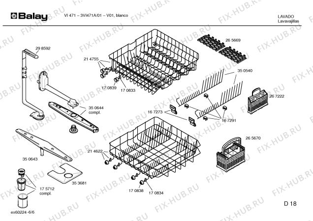 Взрыв-схема посудомоечной машины Balay 3VI471A VI471 - Схема узла 06