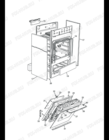 Взрыв-схема плиты (духовки) DELONGHI HGW 554-B5 - Схема узла 2