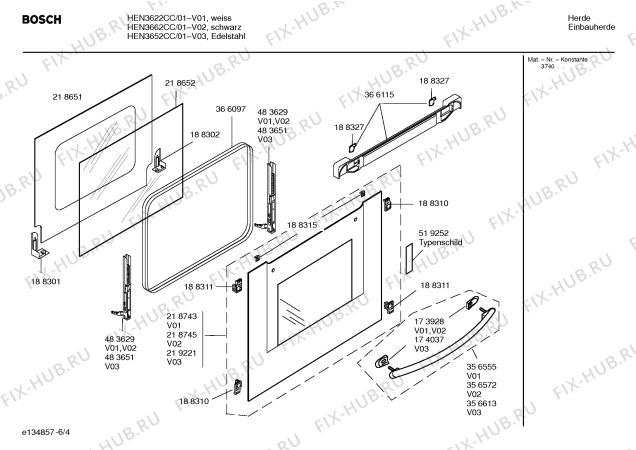 Схема №1 HEN3662CC с изображением Инструкция по эксплуатации для плиты (духовки) Bosch 00584975