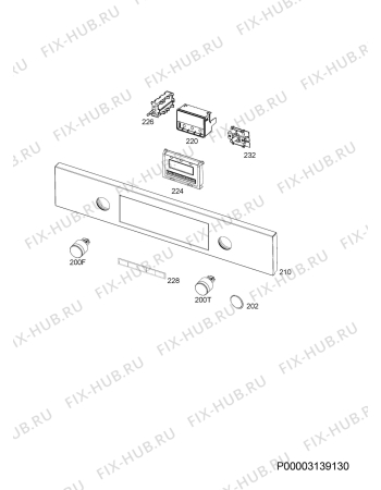 Взрыв-схема плиты (духовки) Electrolux EKI6679AOW  230V - Схема узла Command panel 037