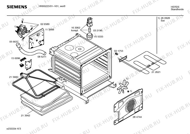 Схема №2 HN50223 с изображением Инструкция по эксплуатации для плиты (духовки) Siemens 00580571