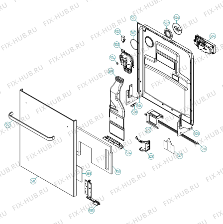 Взрыв-схема посудомоечной машины Asko D5253 FS TDE TW   -SS FS Soft (339708, DW70.3) - Схема узла 05