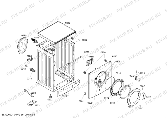 Взрыв-схема стиральной машины Bosch WFL2051GR Maxx WFL2051 - Схема узла 02