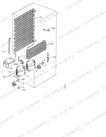 Взрыв-схема холодильника Alno AZE8229IW - Схема узла Functional parts