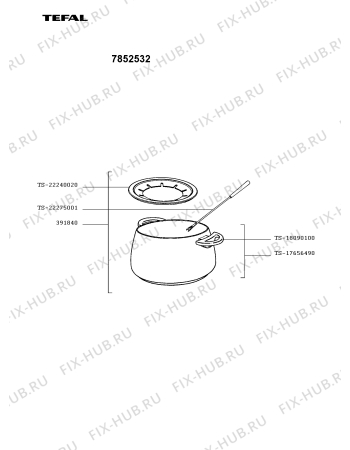 Взрыв-схема скороварки Tefal 7852532 - Схема узла 0P001562.4P2