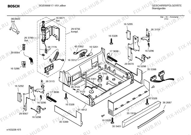 Взрыв-схема посудомоечной машины Bosch SGS5668 - Схема узла 05