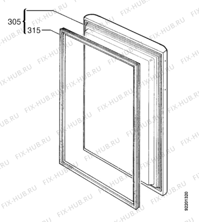 Взрыв-схема холодильника Zanussi ZV45RAL - Схема узла Door 003