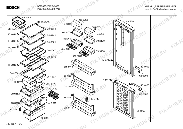 Схема №2 KGS38320IE с изображением Инструкция по эксплуатации для холодильника Bosch 00529595