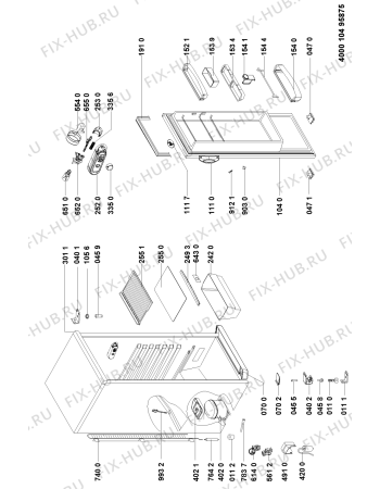 Схема №1 WME1310 W с изображением Часть корпуса для холодильной камеры Whirlpool 481050315841