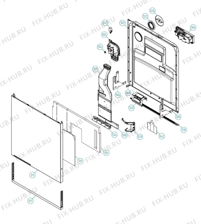 Взрыв-схема посудомоечной машины Pelgrim GVW999RVS-P01 XXL NL   -Titan FI Soft (341748, DW70.3) - Схема узла 05