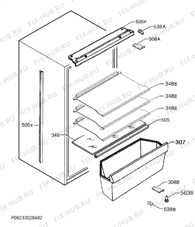 Взрыв-схема холодильника Aeg Electrolux SKS58800E0 - Схема узла Housing 001