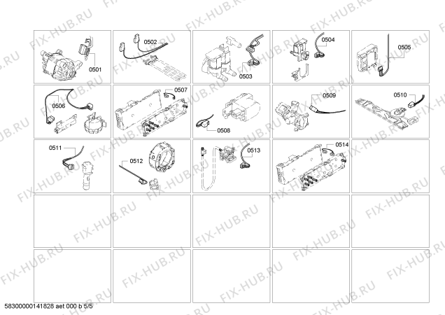 Взрыв-схема стиральной машины Siemens WM10P320EE IQ 300-8 aquaSecure 8kg - Схема узла 05