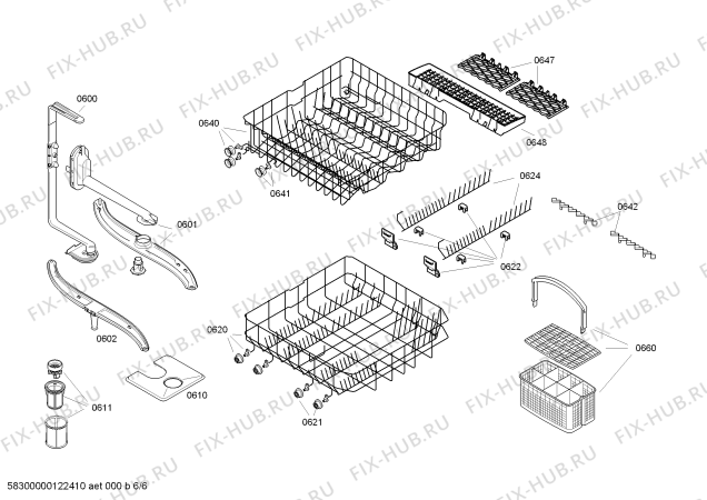 Взрыв-схема посудомоечной машины Bosch SGS55E72EU - Схема узла 06