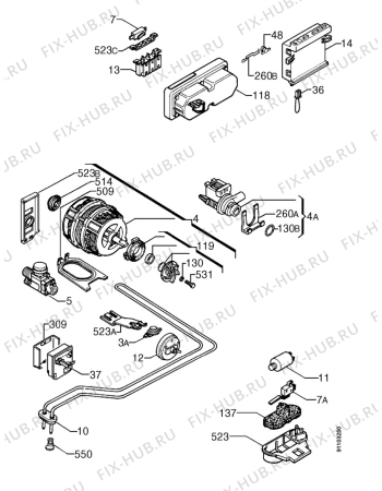 Взрыв-схема посудомоечной машины Electrolux ESL653 - Схема узла Electrical equipment 268