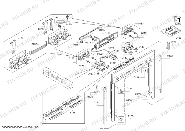 Схема №1 HE36AB560 с изображением Панель управления для плиты (духовки) Siemens 00246982