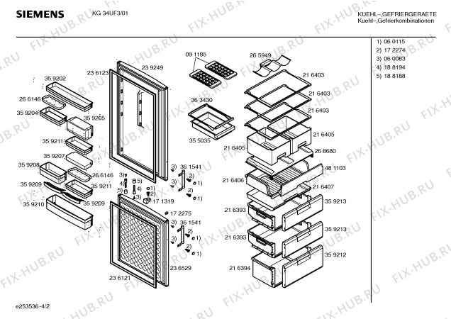 Взрыв-схема холодильника Siemens KG34UF3 - Схема узла 02