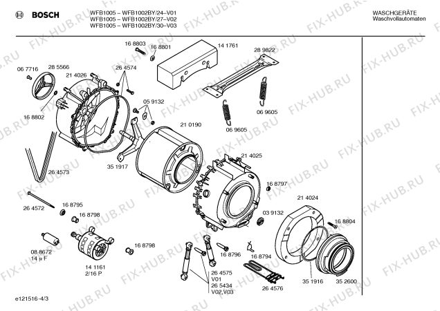 Схема №3 WFB1602BY с изображением Инструкция по эксплуатации для стиралки Bosch 00520864